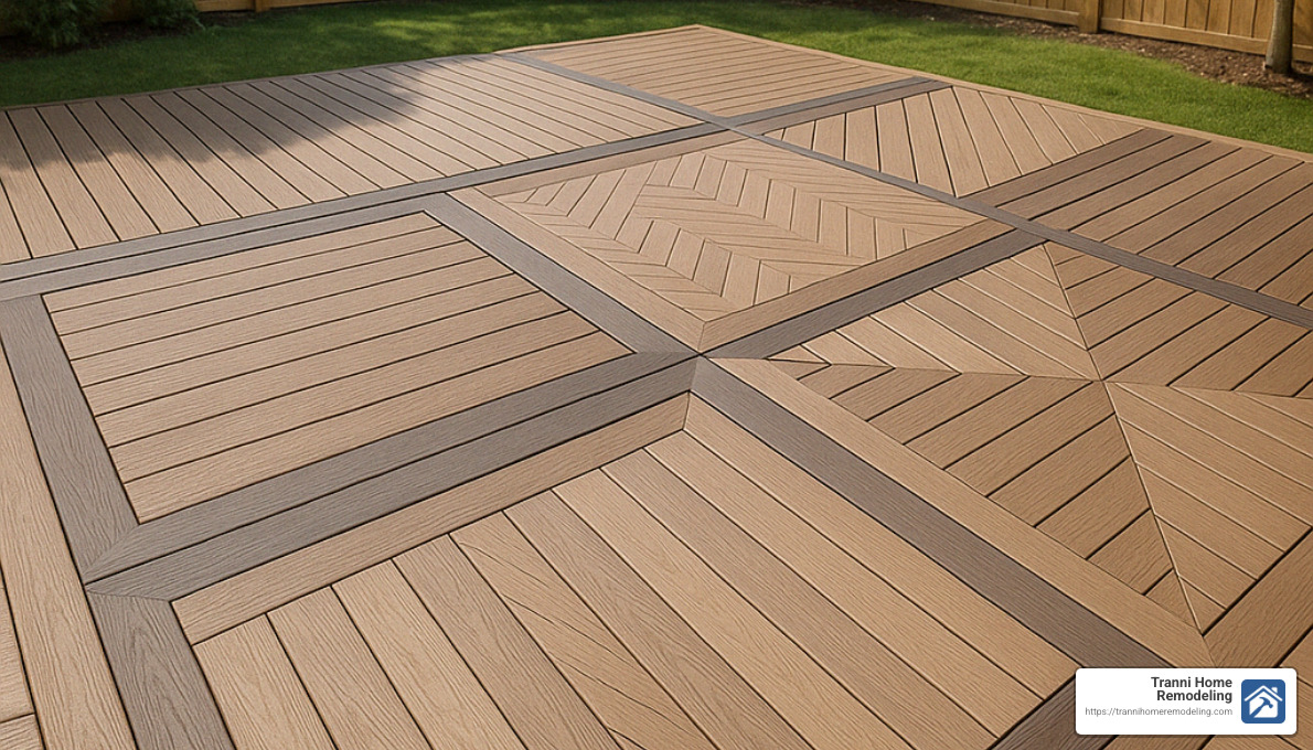various composite decking patterns and design options - composite decking installer near me