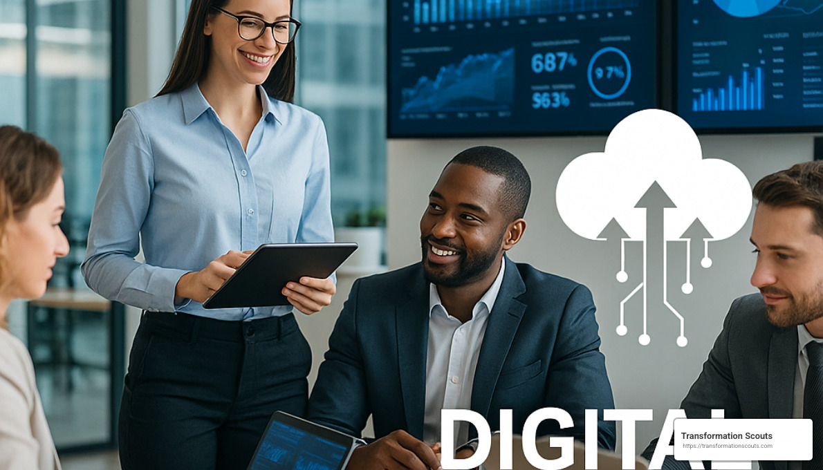 Digital change showing business process digitization - strategic growth solutions Digital change showing business process digitization - strategic growth solutions