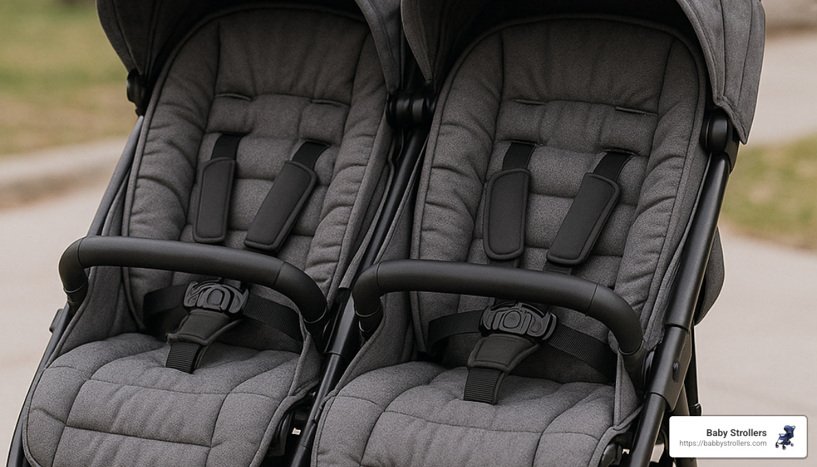 Comfortable padded seats in affordable twin stroller - affordable twin strollers