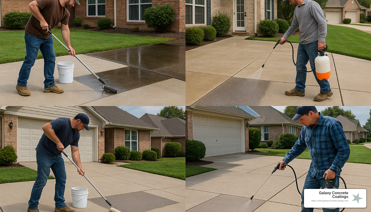 different types of concrete sealers being applied to test sections - concrete driveway sealer different types of concrete sealers being applied to test sections - concrete driveway sealer