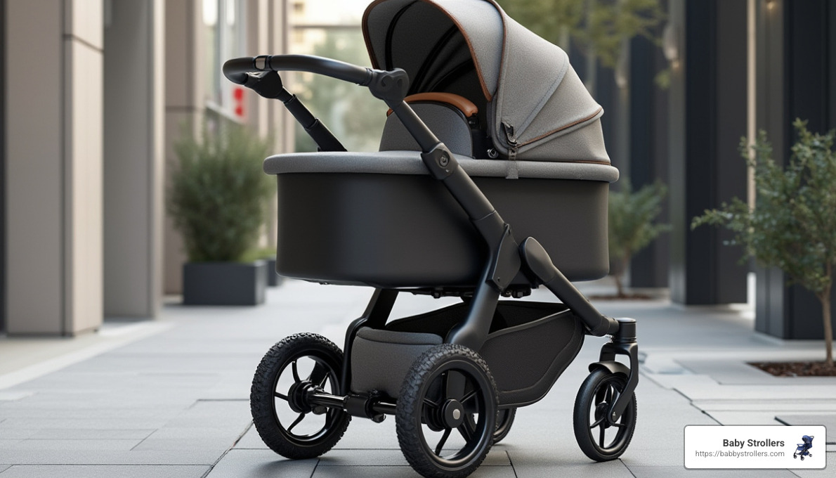 luxury stroller with all-terrain wheels and adjustable handlebar - affordable best luxury strollers for babies