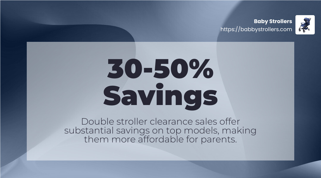 Double stroller clearance comparison showing average savings on top models with original prices versus clearance prices - double stroller clearance infographic simple-stat-landscape-abstract