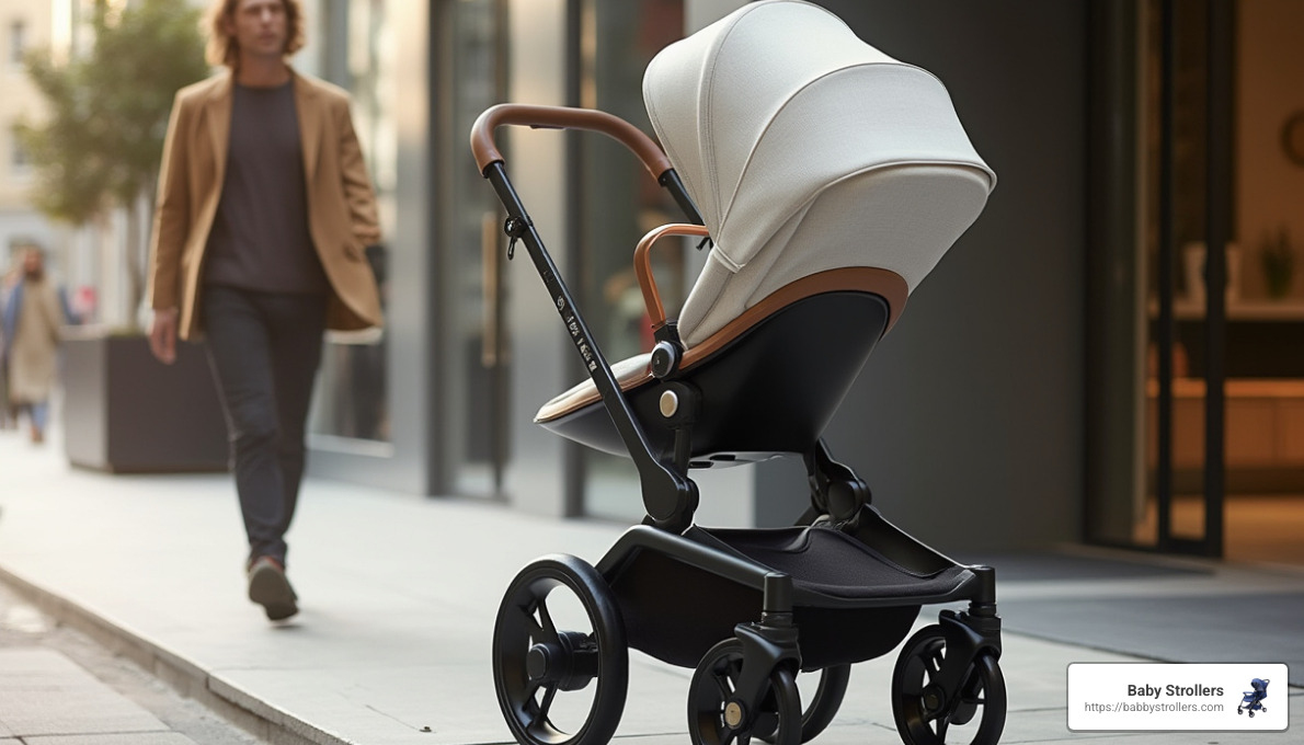 luxury stroller with premium materials and design elements - luxury baby strollers