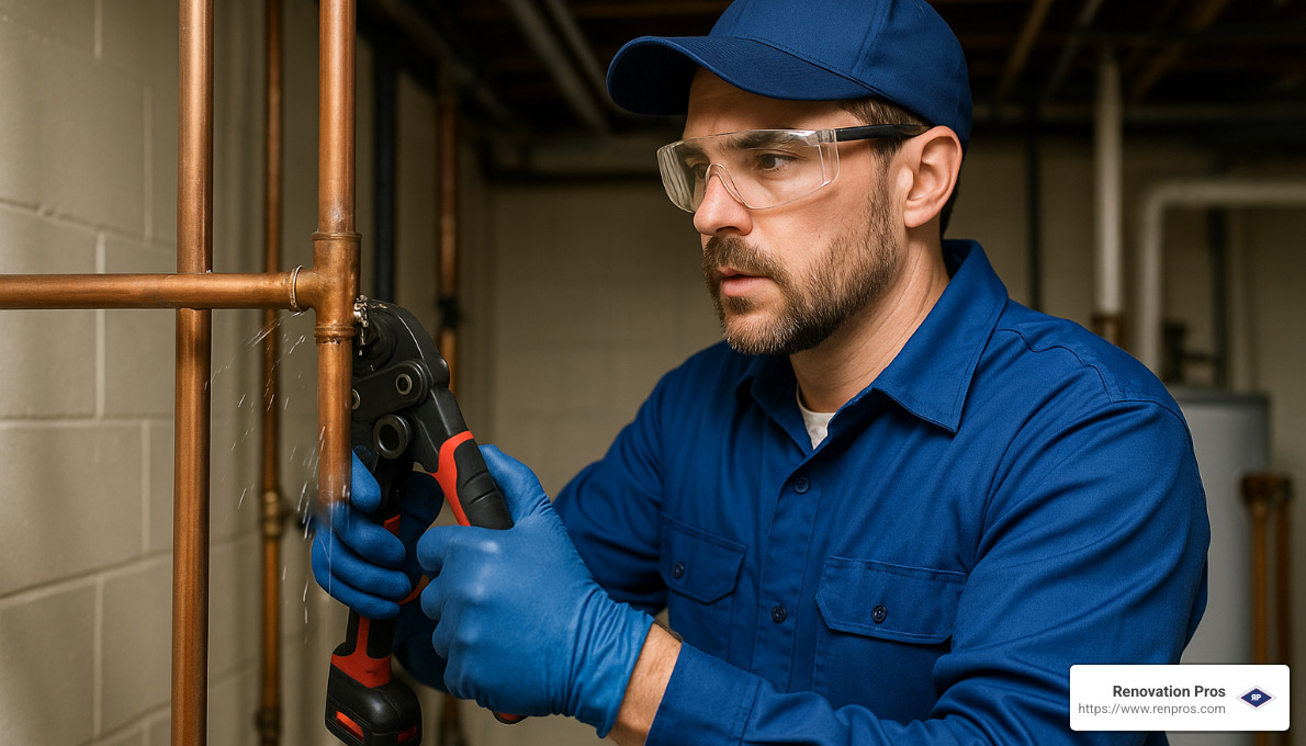 professional plumber repairing a burst pipe - burst pipe repair temecula