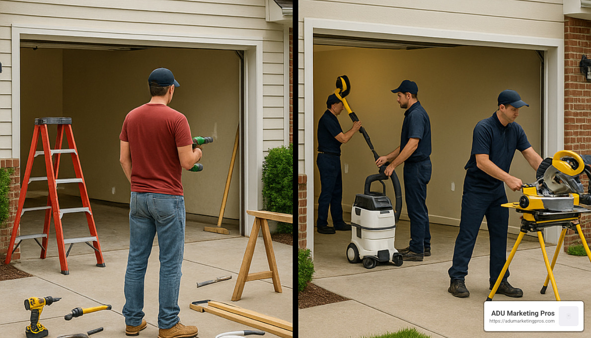 DIY vs professional garage conversion comparison - garage conversion cost calculator