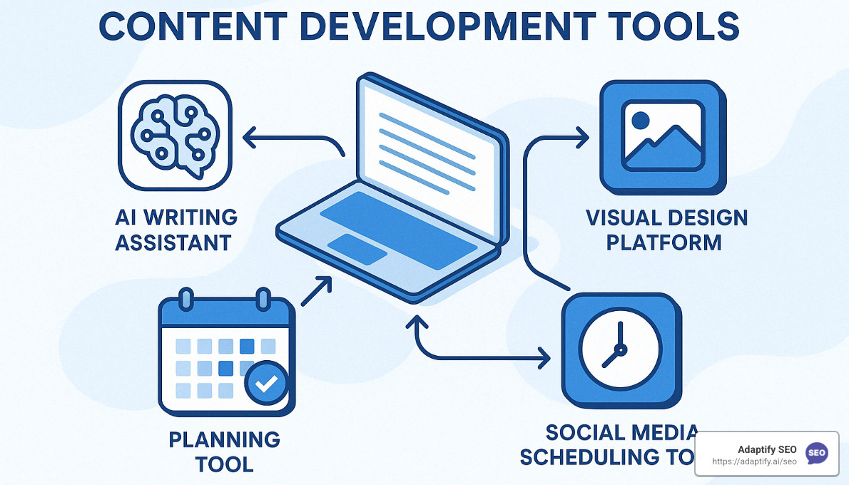 Content development tools ecosystem showing integration between various platforms - Content Development Tools