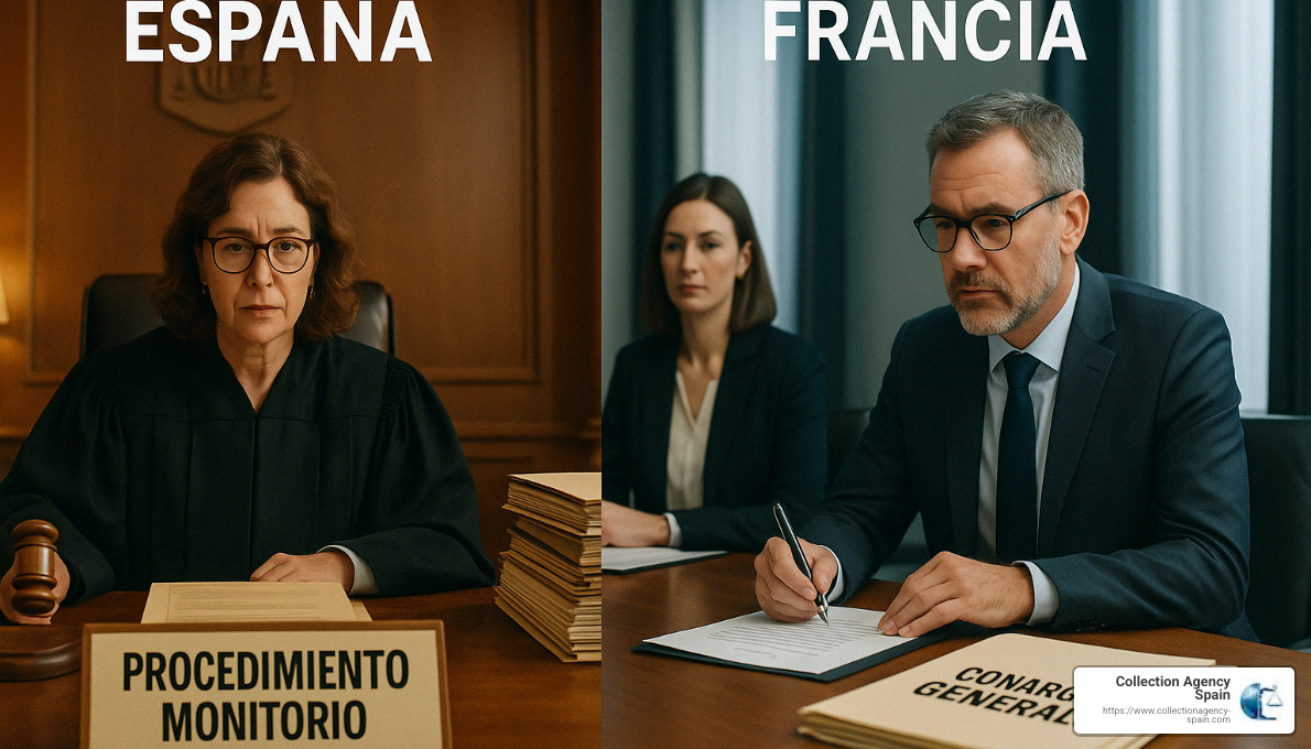 procedural differences between Spain and France - recouvrement de créances Espagne