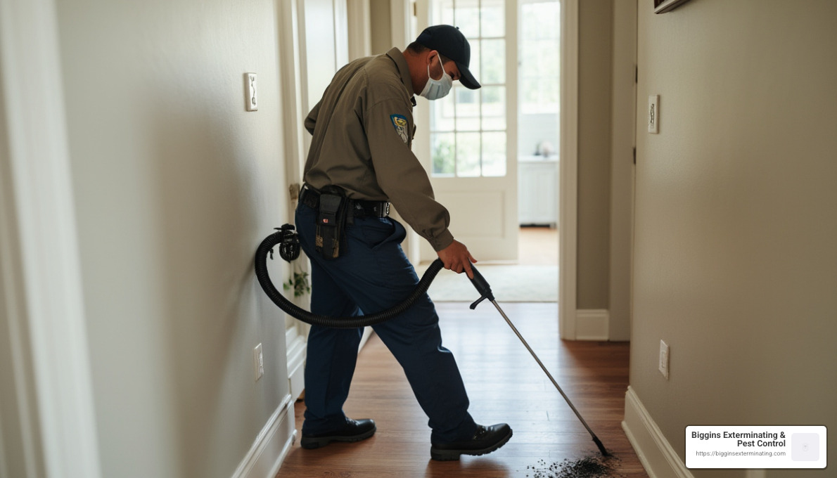 pest control professional inspecting a home - Home pest control tips