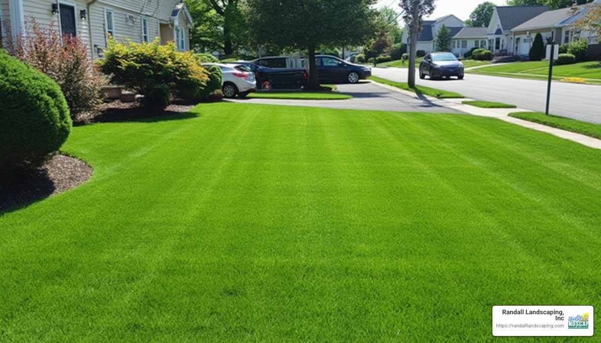 beautiful established hydroseeded lawn in Methuen MA - hydroseeding methuen ma
