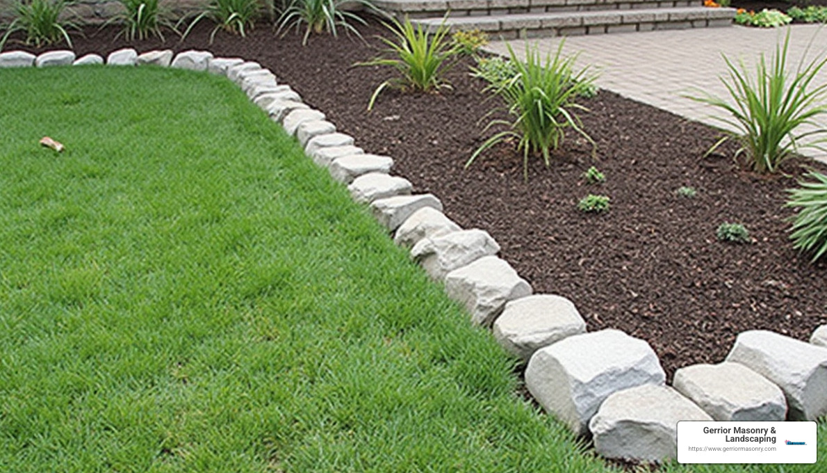 step-by-step installation of stone garden edging - Decorative stone garden edging