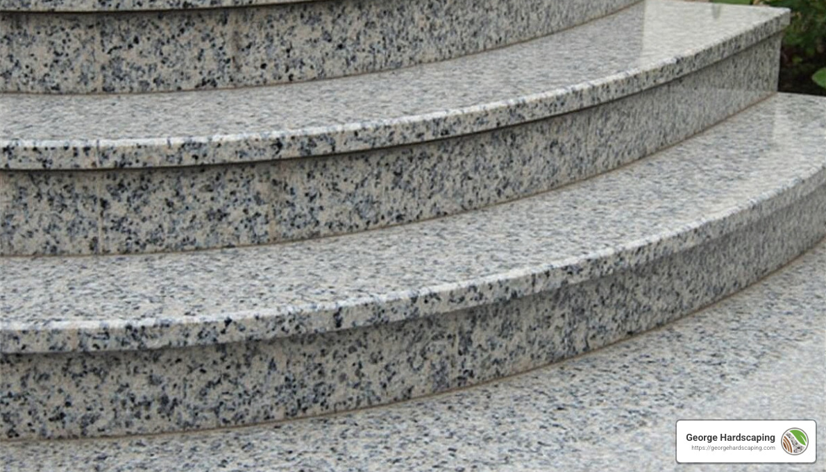 granite steps with contrasting risers - granite steps design ideas