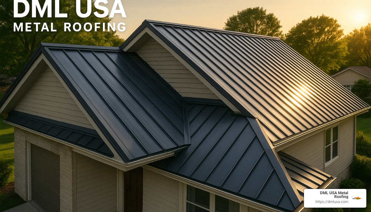 A beautiful metal roof installed by DML USA Metal Roofing on a residential home - fireproof roofing solutions