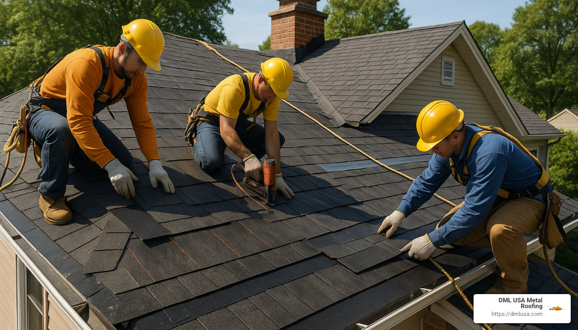 Roof installation with fireproof materials showing proper sealing and professional installation techniques - fireproof roofing solutions