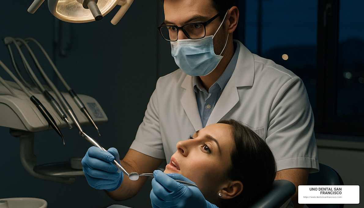 dentist treating patient at midnight - 24 hour emergency dentist near me that accept medicaid