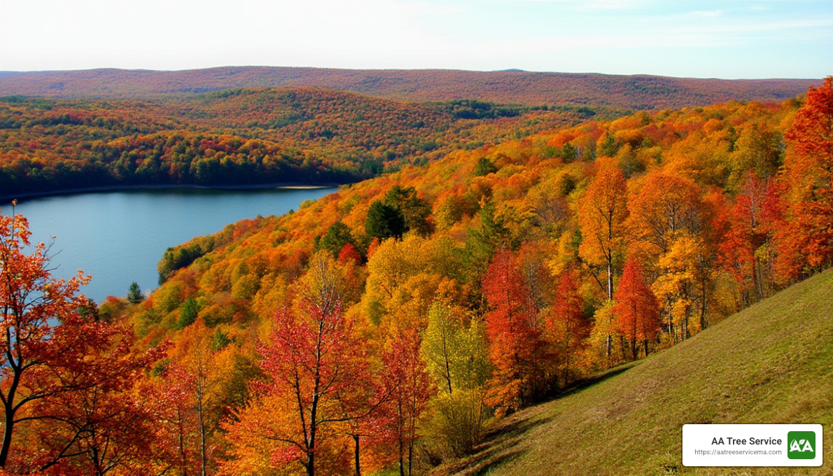 fall foliage at weir hill north andover - tree service north andover ma