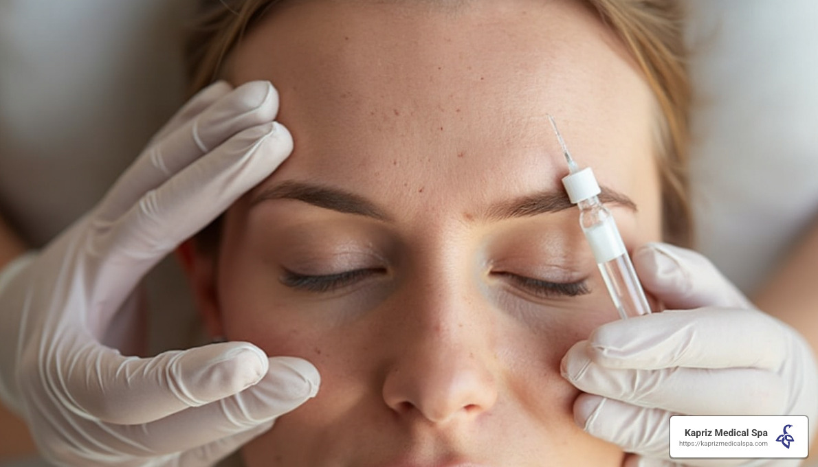 dosing grid showing injection points for forehead botox - how many botox units for forehead wrinkles