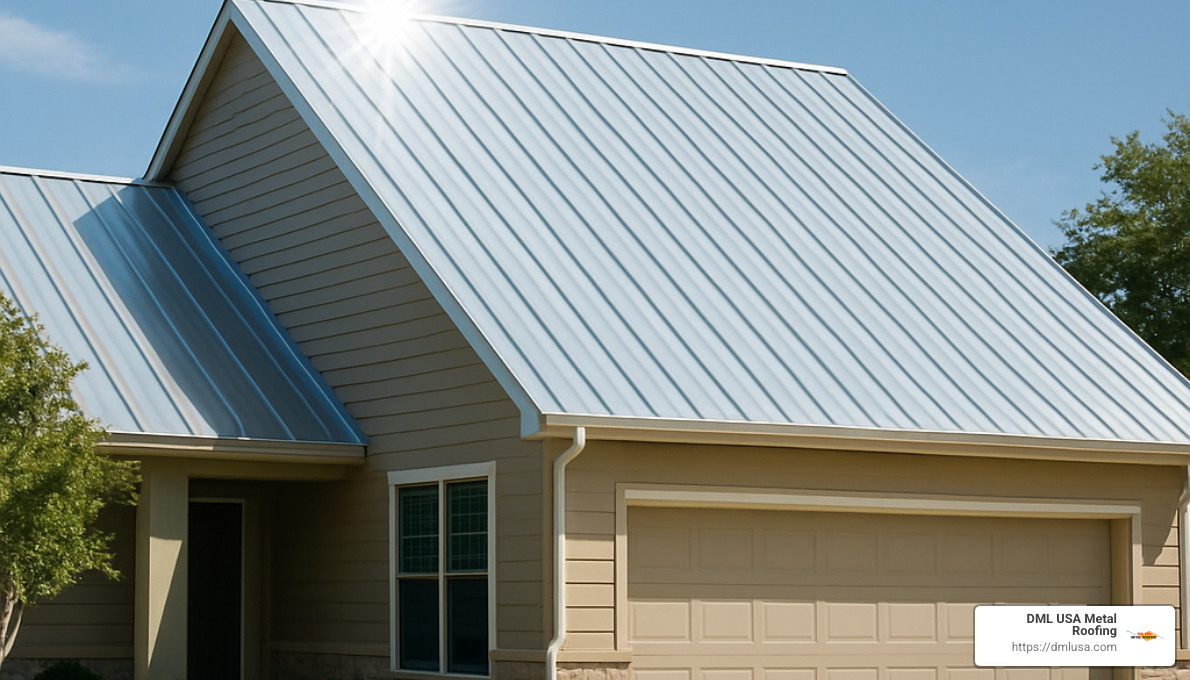 cool metal roof panels reflecting sunlight - energy saving roof panels