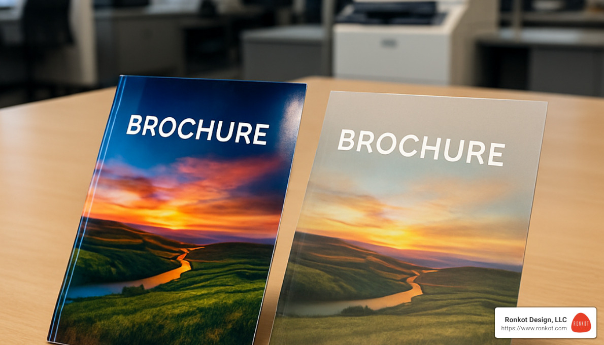 Comparison of gloss vs matte paper finishes - business brochure printing services in dallas tx Comparison of gloss vs matte paper finishes - business brochure printing services in dallas tx