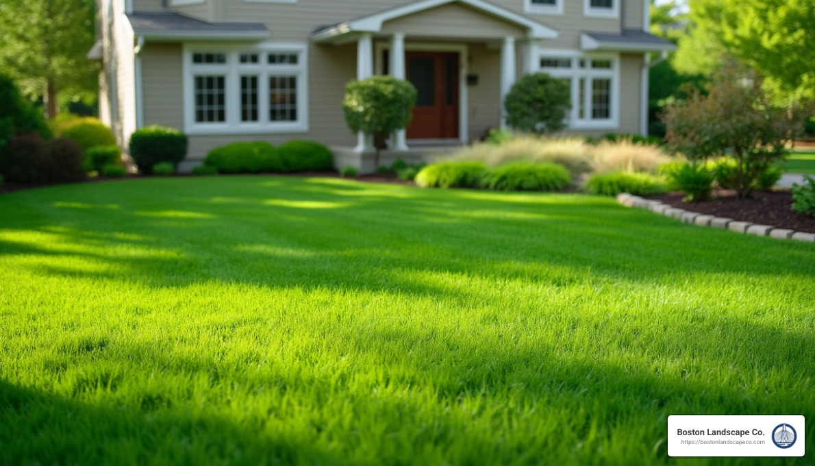 beautiful residential lawn showing professional care results - residential lawn care services