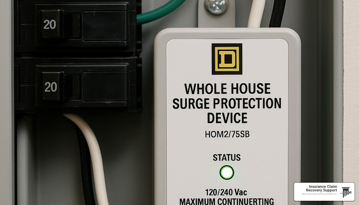 whole-house surge protection device installed at electrical panel - lightning causing power surges