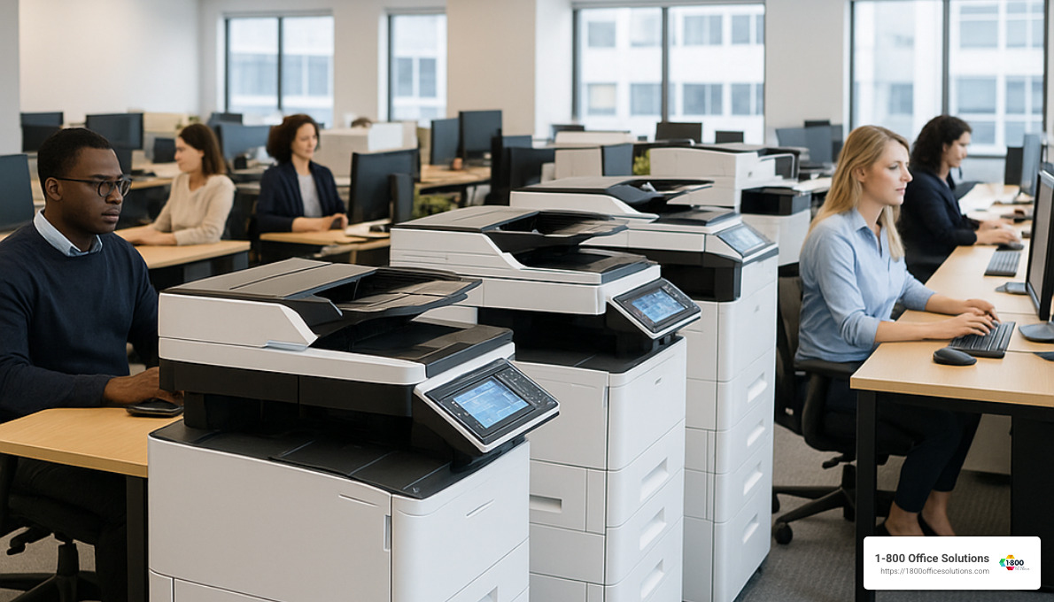 Office with modern leased copiers - affordable copier leasing Office with modern leased copiers - affordable copier leasing