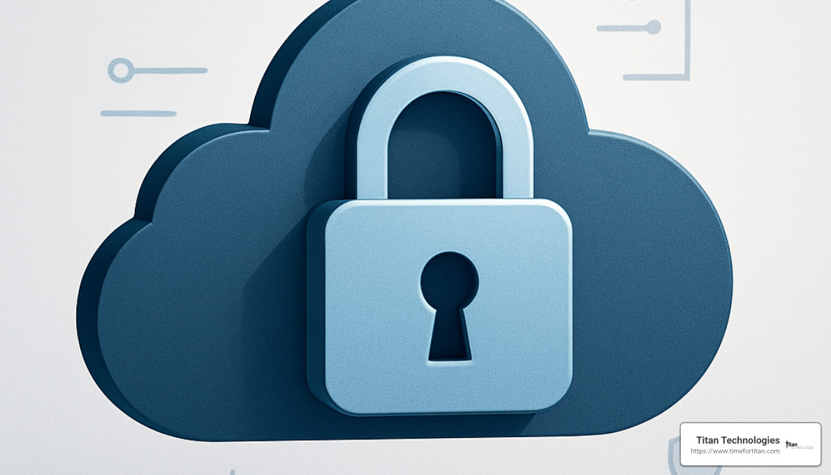 Cloud security with lock icon representing data protection in cloud environments - data protection plan