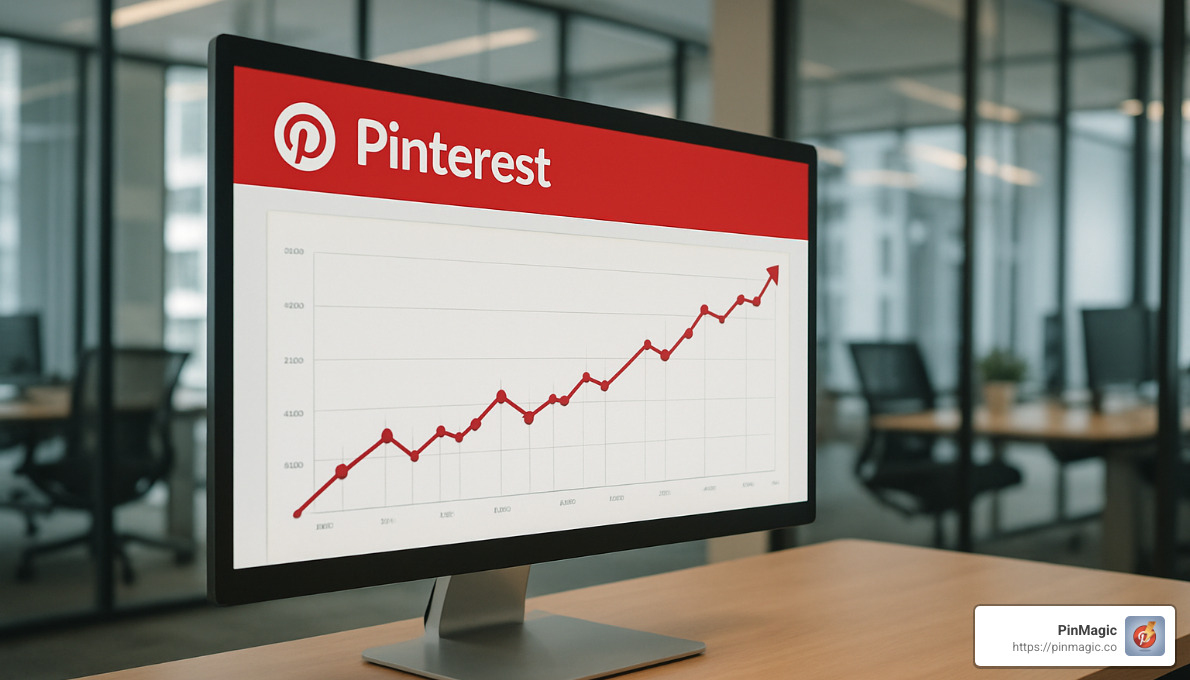 upward trend graph showing pinterest growth - how to boost a pinterest business account