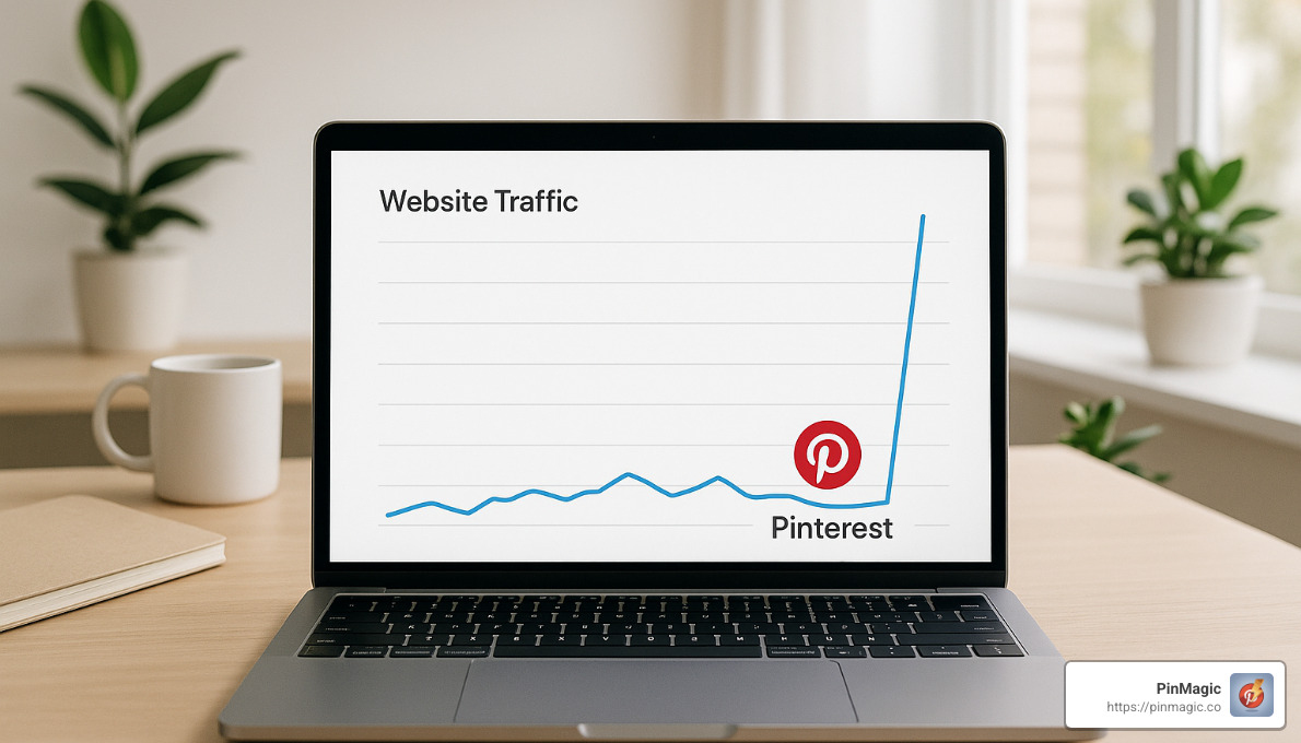 graph showing blog traffic spike from Pinterest referrals - how to make money on pinterest graph showing blog traffic spike from Pinterest referrals - how to make money on pinterest