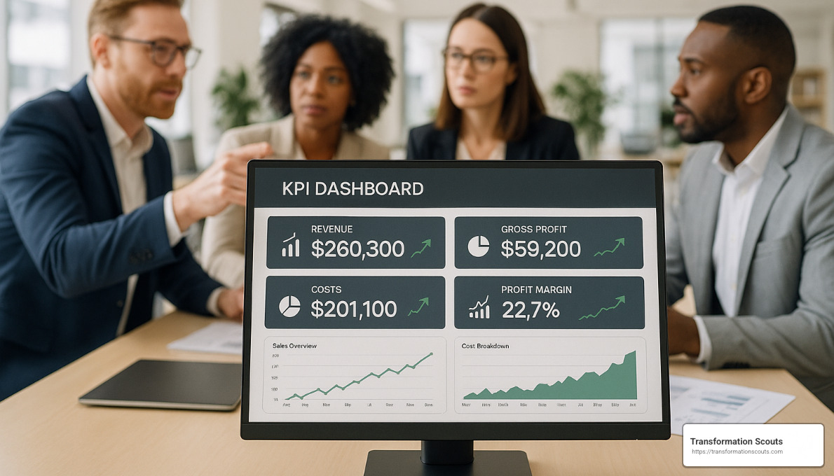 KPI dashboard showing performance improvements - changeal leadership and corporate culture