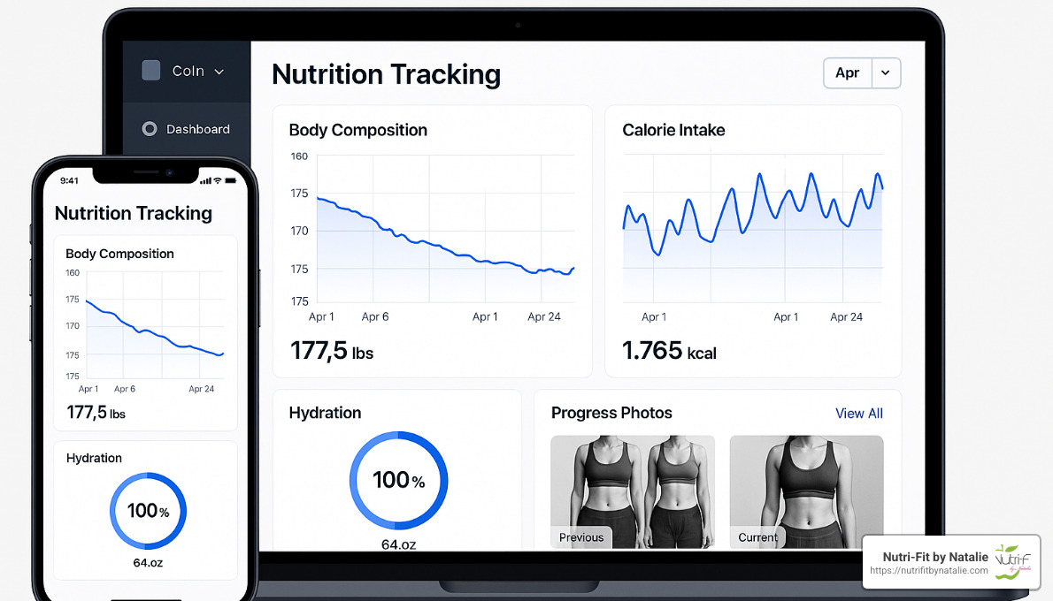 Sample nutrition tracking dashboard from coaching app - nutrition coach near me