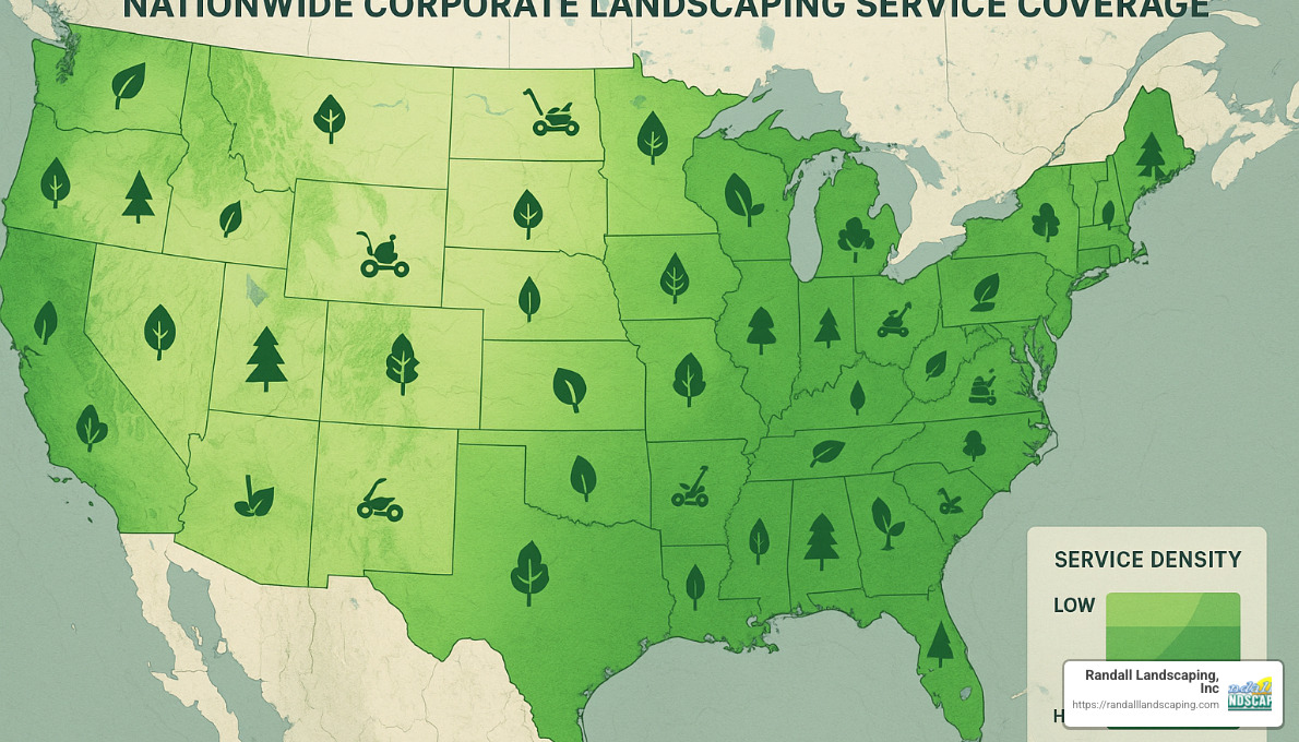 map showing nationwide corporate landscaping service coverage - corporate landscaping companies