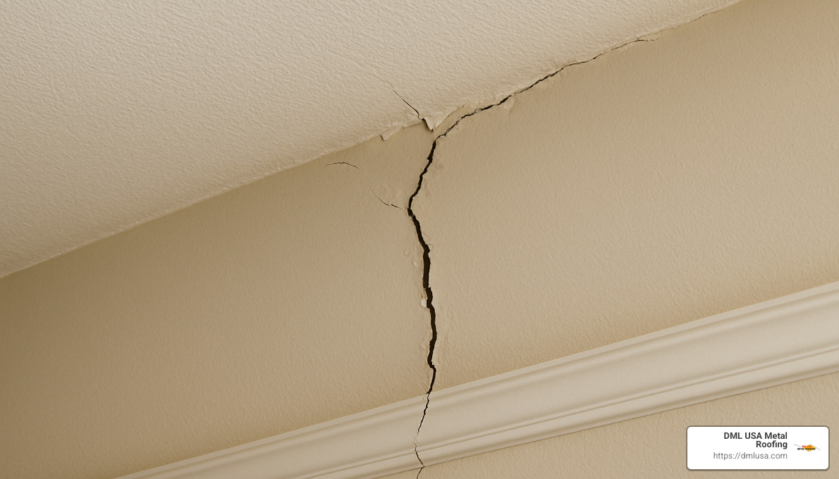 Ceiling crack from roof load issues - roof load distribution