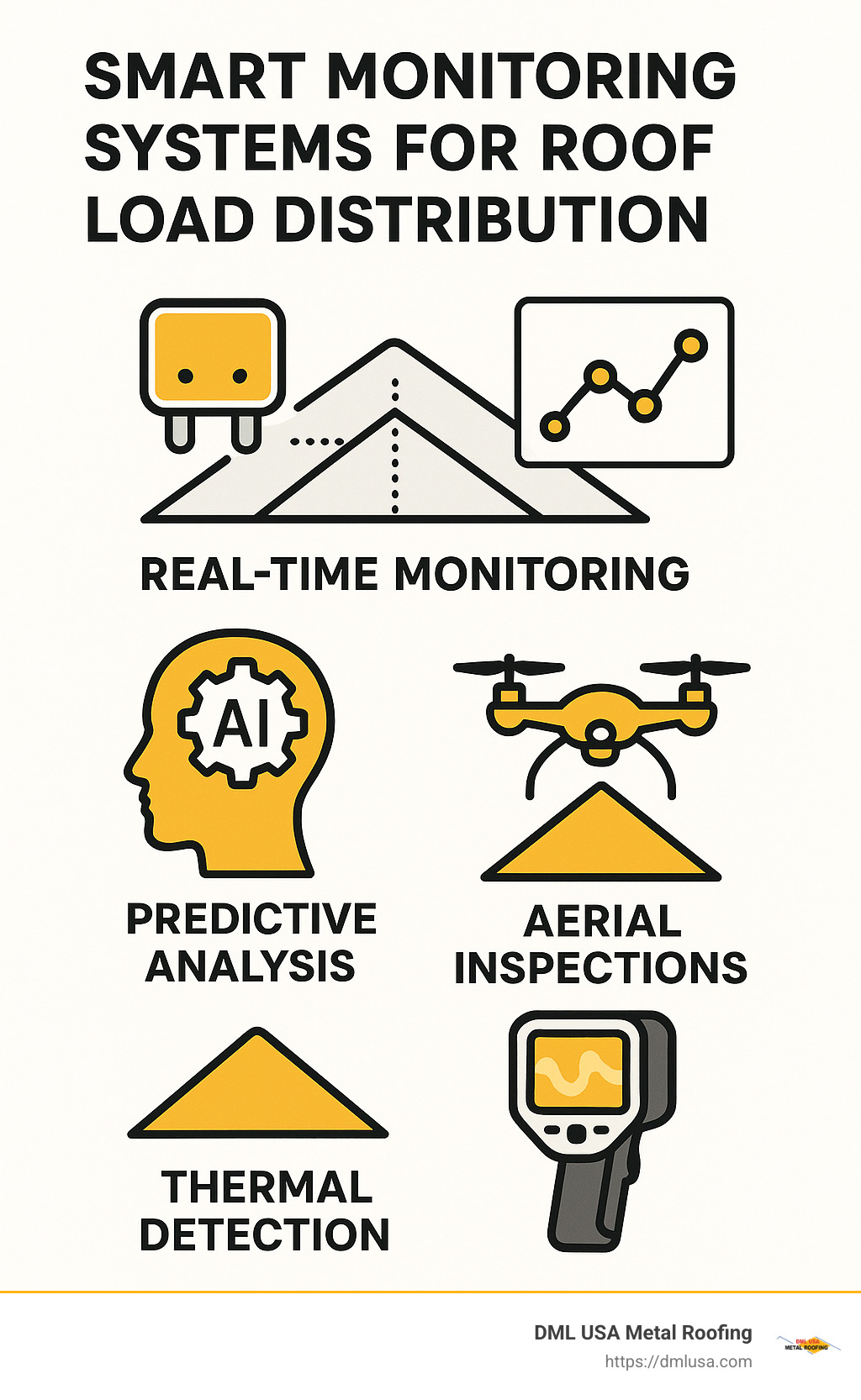 Smart monitoring system for roof load distribution - roof load distribution infographic 