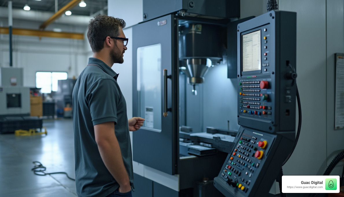 vertical machining center with operator programming cnc - romi