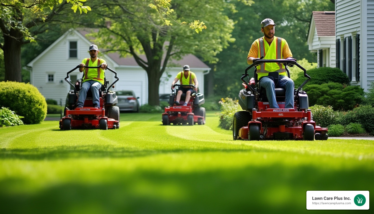professional lawn mowing crew in Roslindale - Landscapers Roslindale MA