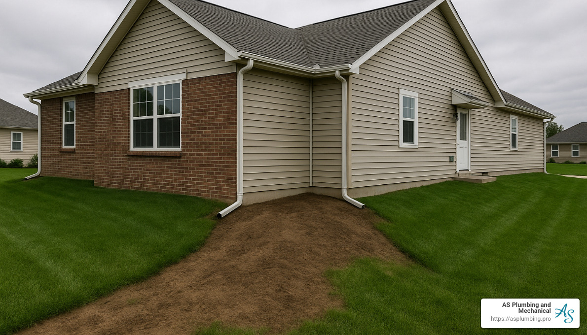 properly sloped landscaping directing water away from foundation - foundation water leak repair