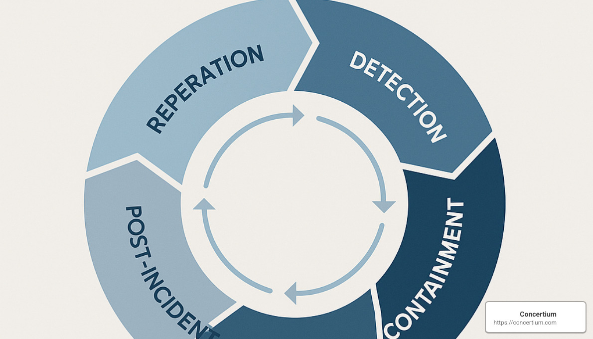 Incident management framework wheel showing interconnected components - incident management framework