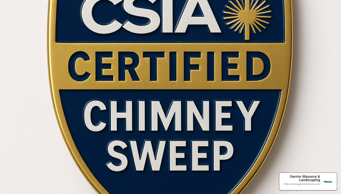 CSIA certified chimney sweep badge - Chimney repair Andover MA