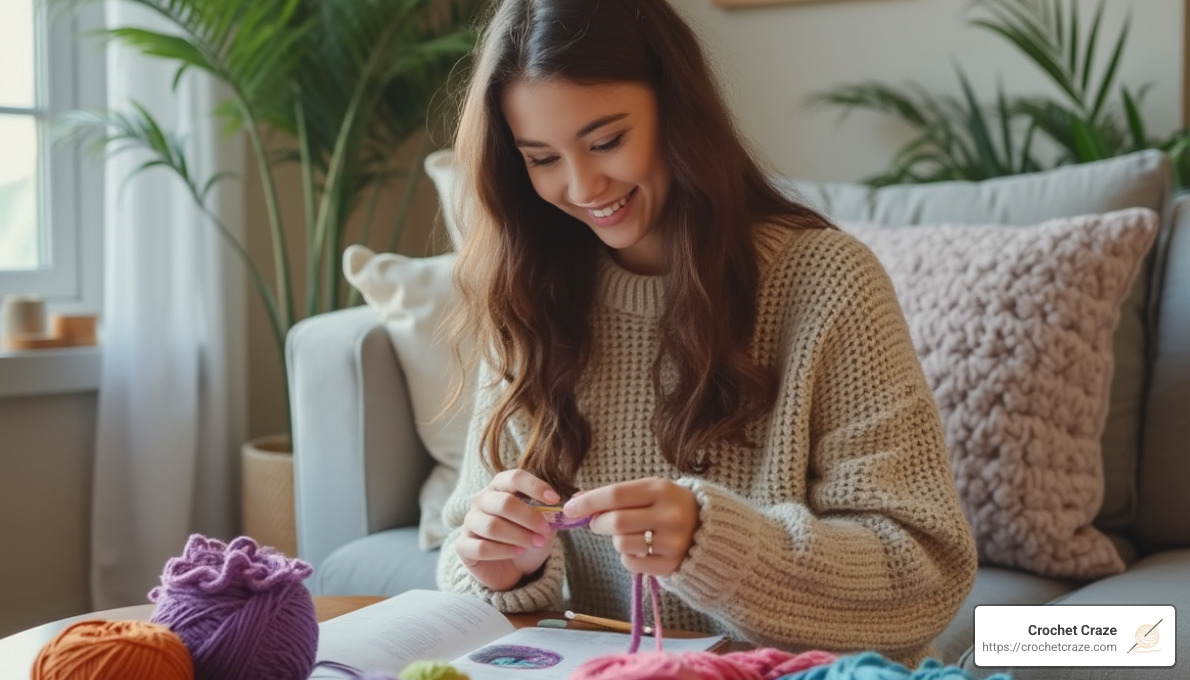 Beginner using a DIY crochet kit - DIY crochet kits