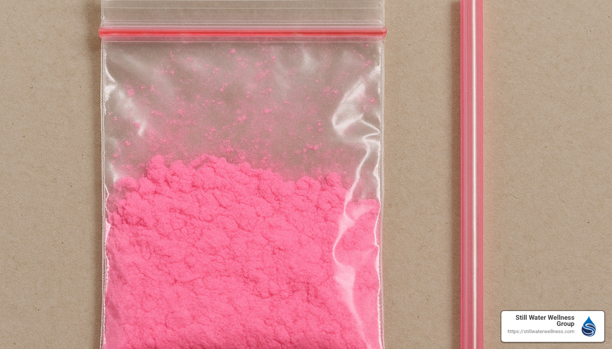 baggie of pink powder with straw - what is pink cocaine