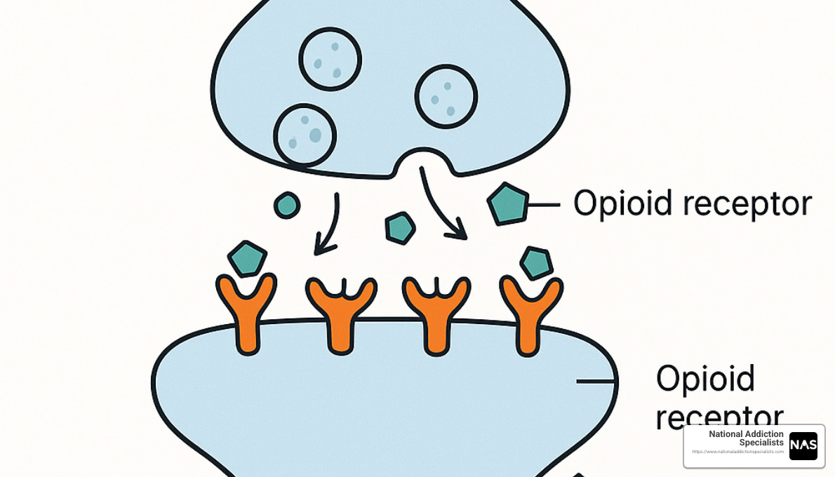 Brain receptors showing how buprenorphine partially activates opioid receptors - Telehealth Suboxone doctors