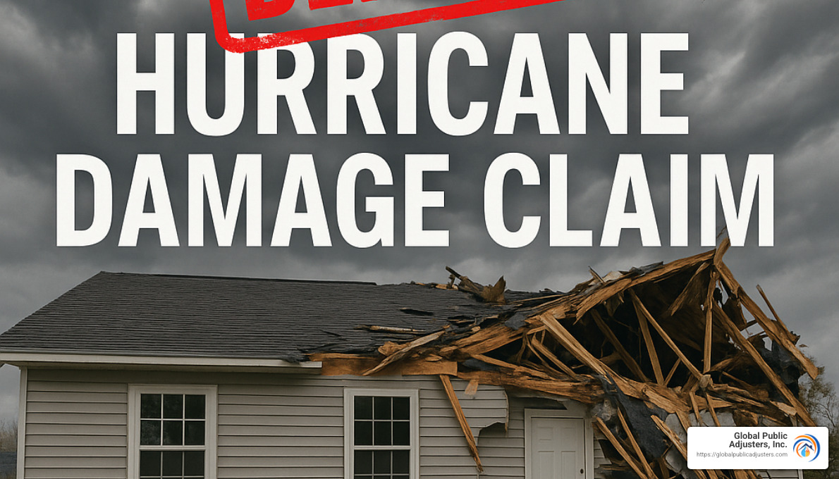 organized claim binder with labeled sections for photos, receipts, correspondence - denied hurricane damage claim