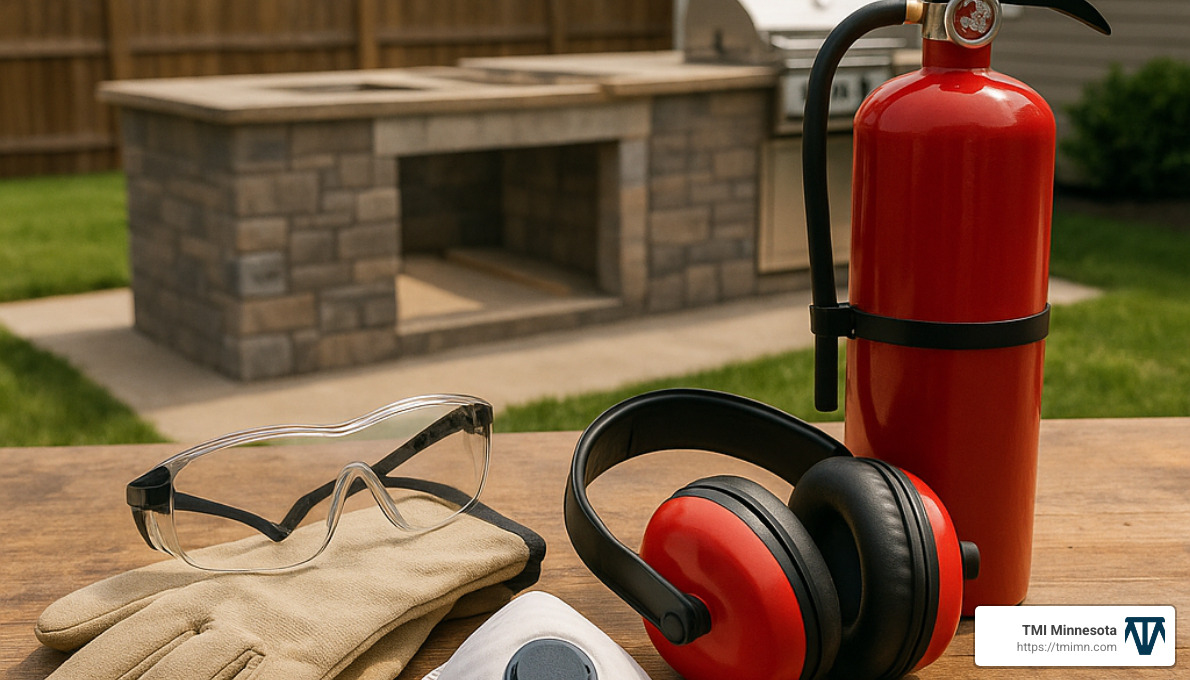 Safety equipment essentials for outdoor kitchen installation - outdoor kitchen installation