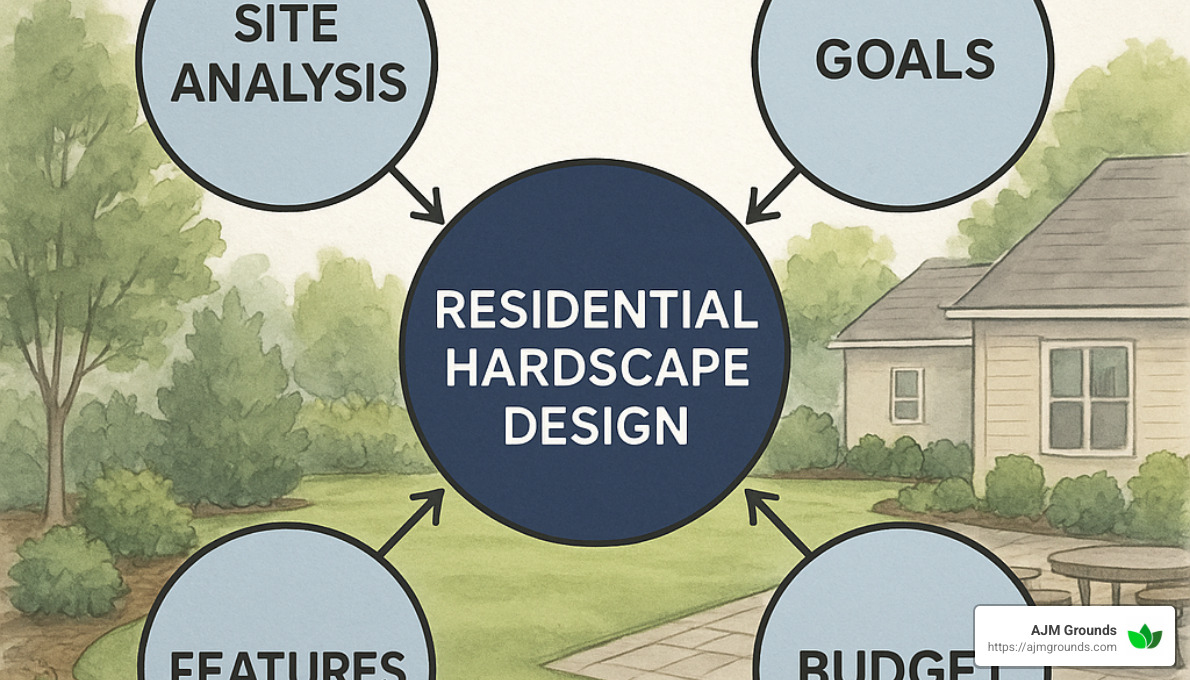residential hardscape planning bubble diagram - residential hardscape design