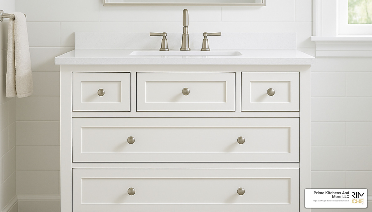 shaker style bathroom vanity with dovetail drawers and quartz top - bathroom vanities orlando fl