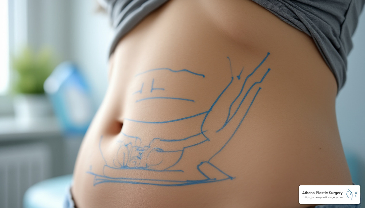 surgical markings for tummy tuck procedure - tummy tuck stuart fl