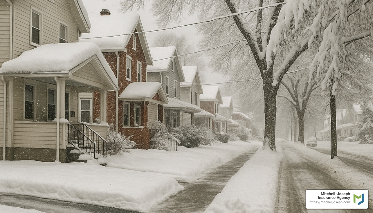 4bc6d40cd71b594ac8857901419402b852a33747 Home Insurance in Rochester: A Comprehensive Company Comparison Compare home insurance companies rochester ny, discover 2024 rates, coverage tips, and choose the best policy for your Rochester home. Rochester neighborhood after heavy snowfall showing potential winter risks - home insurance companies rochester ny