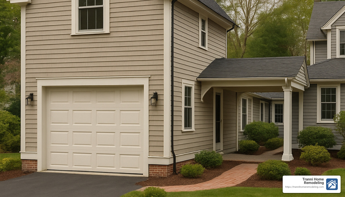 two story garage addition with breezeway connection to main house - 2 story attached garage addition