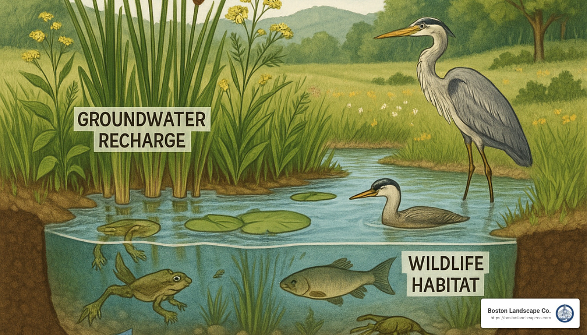 wetland ecosystem cross-section - wetland mitigation