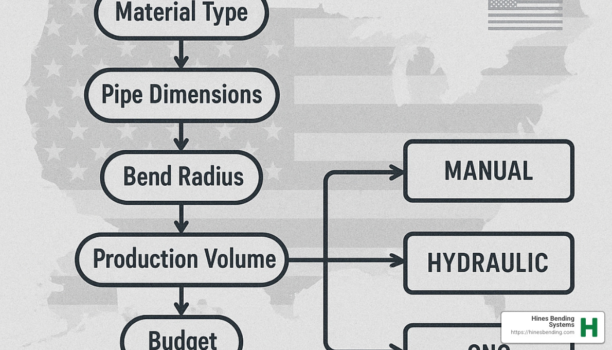 decision flowchart for selecting pipe bender type - pipe bender